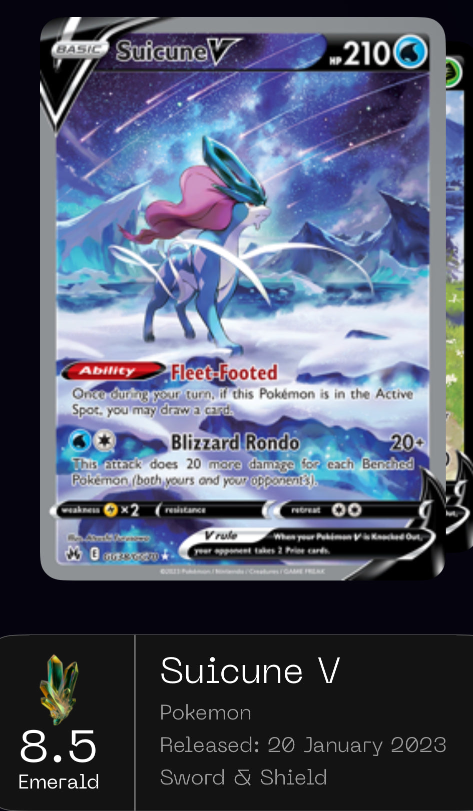 Suicune V - GG38/GG70 - SWSH-Crown Zenith: Galarian Gallery